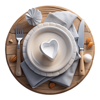 dramatic artistic Wedding Place Setting Silverware White Plate Cutout original png