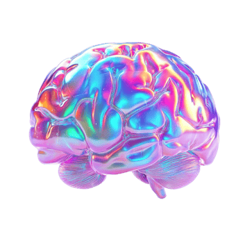 Colorful Brain Illustration on Transparent Background png
