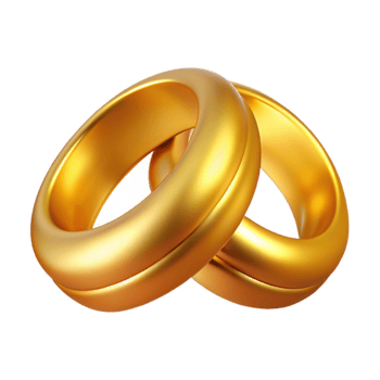 impressive minimalist Wedding Rings Gold and Shiny Transparent Background png