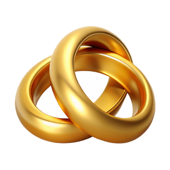 beautiful classic Wedding Rings Gold Interlocked Cutout original png