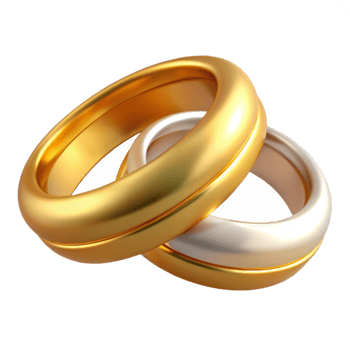 extraordinary rustic Wedding Rings Cutout with Gold Bands Transparent Background high resolution png