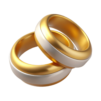 stunning rustic Wedding Rings Cutout with Gold Bands Transparent Background premium png