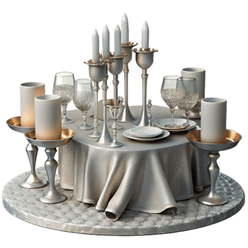 extraordinary creative Wedding Table Setting Silverware Crystal Transparent Background original png