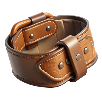 impressive classic Weightlifting Belt Brown Leather Isolated professional png