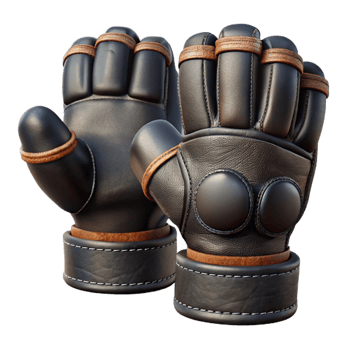 impressive minimalist Weightlifting Gloves Black Leather Isolated Element detailed png