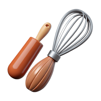 elegant classic Whisk and Spatula Cutout with Transparent Background professional png