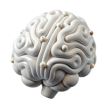 serene vintage White Ai Brain Circuitry Cutout detailed png