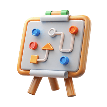 extraordinary modern Whiteboard with Business Strategy Diagram Transparent Background professional png