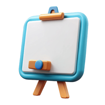 stunning minimalist Whiteboard with Eraser Front View Isolated original png