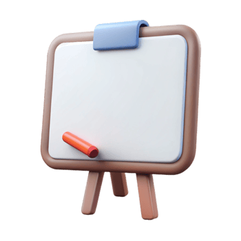 impressive contemporary Whiteboard with Eraser Front View Isolated detailed png