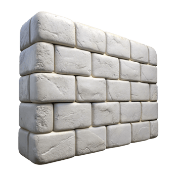 beautiful artistic White Brick Wall Texture Cutout with Aged Effect original png