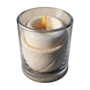 impressive artistic White Candle in Glass Holder Cutout Element high resolution png