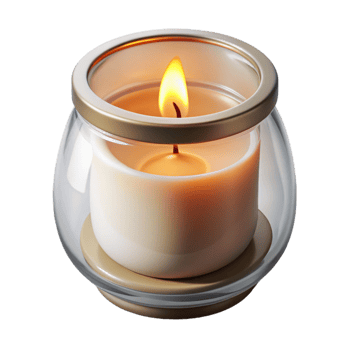 impressive artistic White Candle in Glass Holder Cutout Element premium png