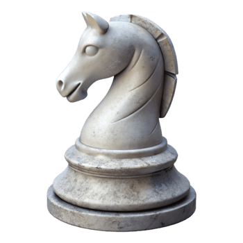 elegant minimalist White Chess Knight Cutout Element premium png