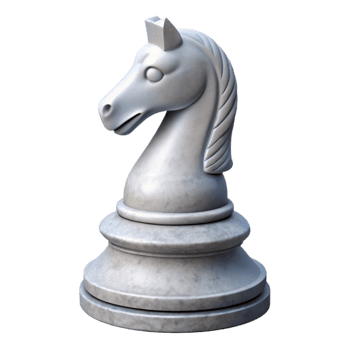 impressive rustic White Chess Piece Knight Isolated on Transparent Background png
