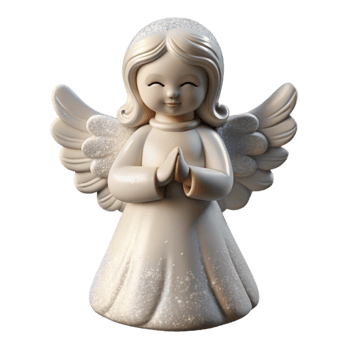 magnificent contemporary White Christmas Angel Figurine Isolated premium png