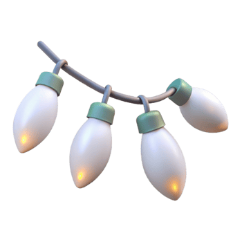 serene vintage White Christmas Lights String Isolated high quality png