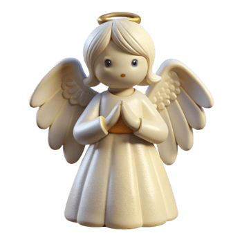 wonderful classic White Christmas Angel Figurine Isolated exclusive png