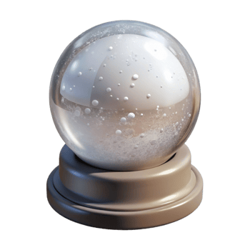 impressive vintage White Christmas Snow Globe Isolated authentic png