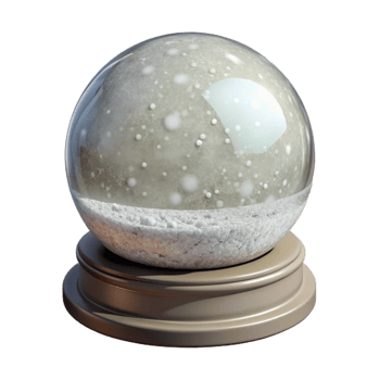 elegant creative White Christmas Snow Globe Isolated original png
