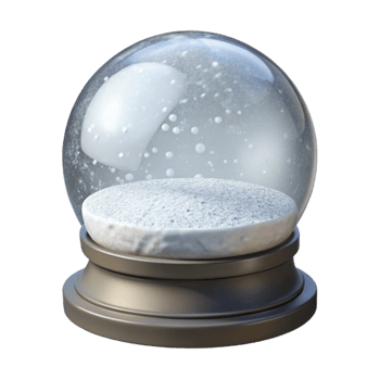impressive creative White Christmas Snow Globe Isolated professional png