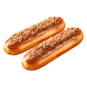 Delicious Chocolate Eclairs with Nut Toppings png