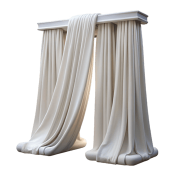 wonderful creative White Curtains with Sheer Fabric Cutout authentic png