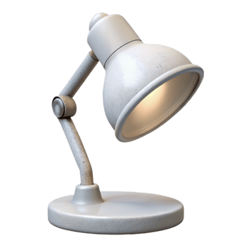extraordinary vintage White Desk Lamp with Adjustable Arm Cutout authentic png