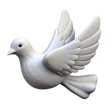 dramatic modern White Dove Cutout Symbol of Love Isolated genuine png