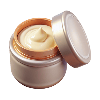 impressive classic White Face Cream Jar Open Isolated high quality png
