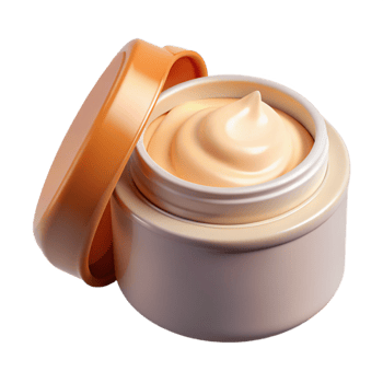 dramatic vintage White Face Cream Jar Open Isolated genuine png
