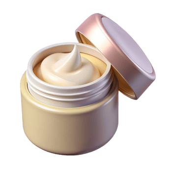 magnificent traditional White Face Cream Jar Open Isolated high resolution png