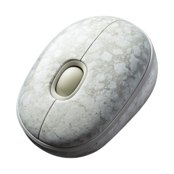 beautiful minimalist White Wireless Mouse Top Angle Cutout detailed png