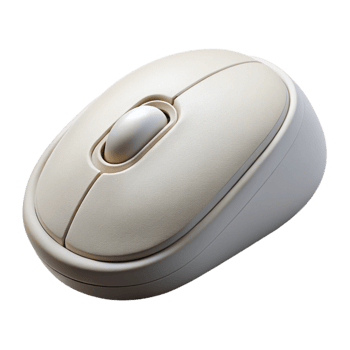 impressive traditional White Wireless Mouse with Scroll Wheel Top Angle Cutout professional png