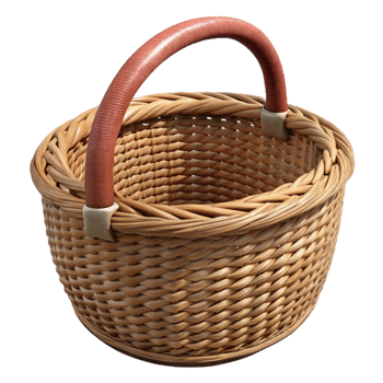 magnificent minimalist Wicker Basket with Handles Isolated Element genuine png