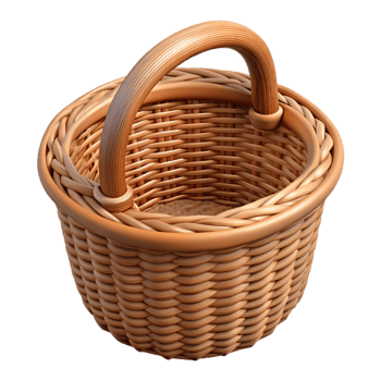 vibrant abstract Wicker Basket with Handles Isolated Element original png