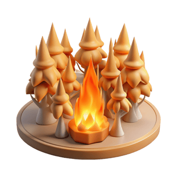 extraordinary abstract Wildfire Burning Trees Orange Flames Transparent Background png