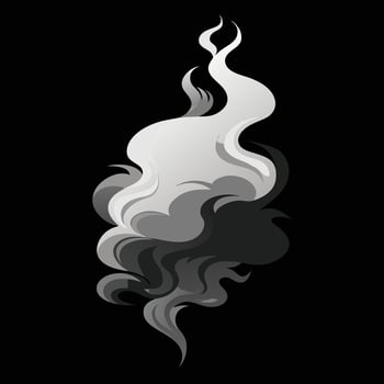 black and white smoke cloud on a black background vector