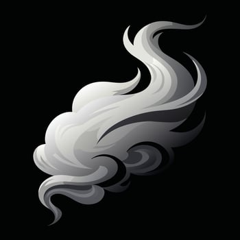 illustration of a smoke cloud on a black background vector