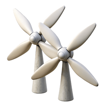 wonderful creative Wind Turbine Blades Close Up White Isolated Cutout premium png
