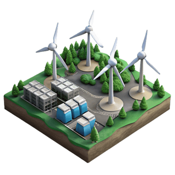 impressive rustic Wind Turbine Farm Aerial View Cutout png