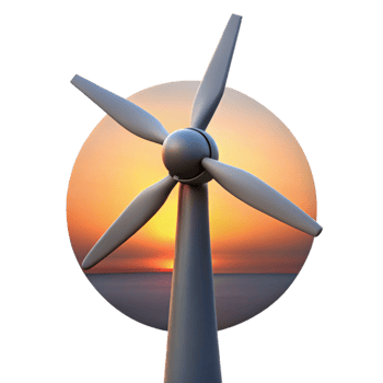 elegant contemporary Wind Turbine Silhouette Sunset View Transparent high quality png