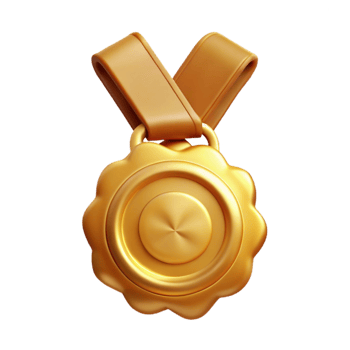elegant rustic Winning Medal Gold Isolated Element high quality png