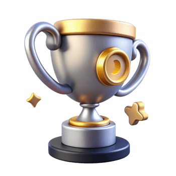 wonderful minimalist Winning Trophy Gold and Silver Cutout high quality png