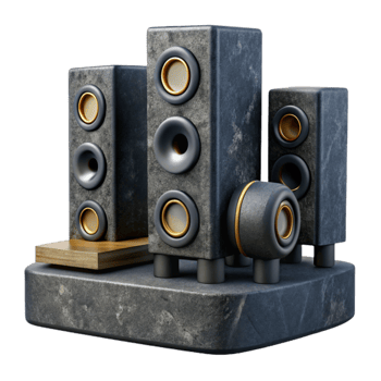 magnificent classic Wireless Home Theater System Black Speakers Cutout authentic png
