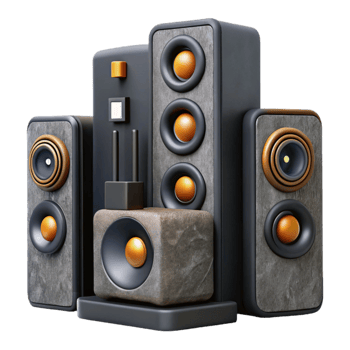 vibrant contemporary Wireless Home Theater System Black Speakers Cutout exclusive png