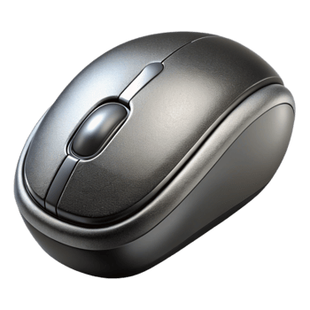 serene vintage Wireless Mouse Black and Silver Isolated Element png