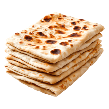 Freshly Baked Flatbread Stacked for Delicious Culinary Use and Presentation png
