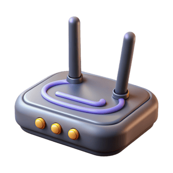 elegant classic Wireless Router Single Antenna Front View Cutout premium png