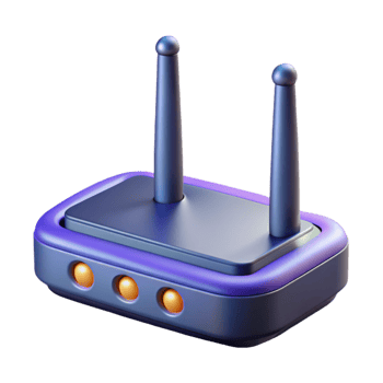 serene vintage Wireless Router with Antennas Transparent Background original png